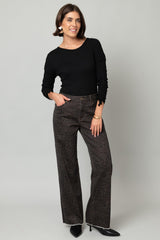 Wide Leg Cheetah Print Jeans