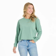 Life is Good Granite Green Solid Henley