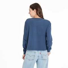 Life is Good Darkest Blue Solid Henley