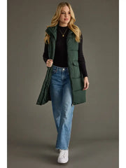 Long Puffer Vest- Multiple Colors