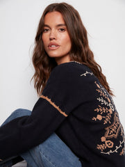 Charlie B. Embroidered Back Sweater