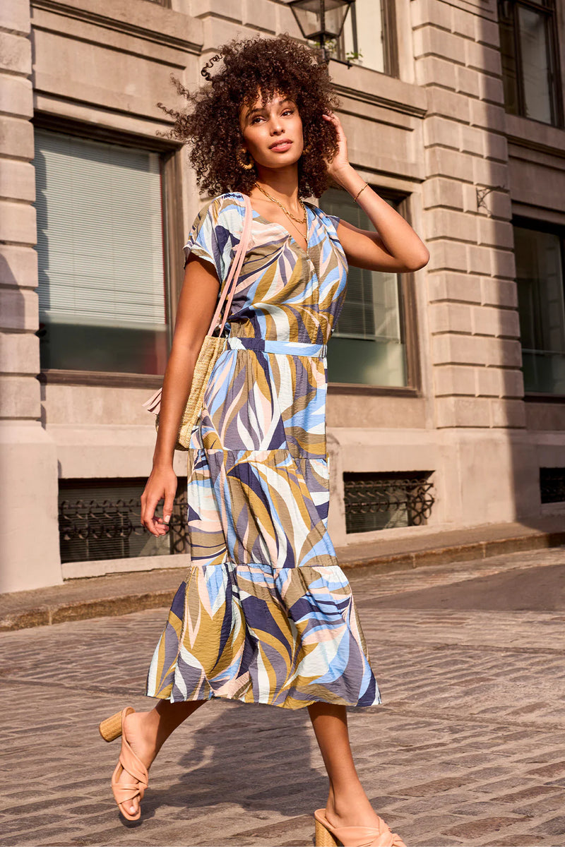 Tribal Loden Tiered Print Dress