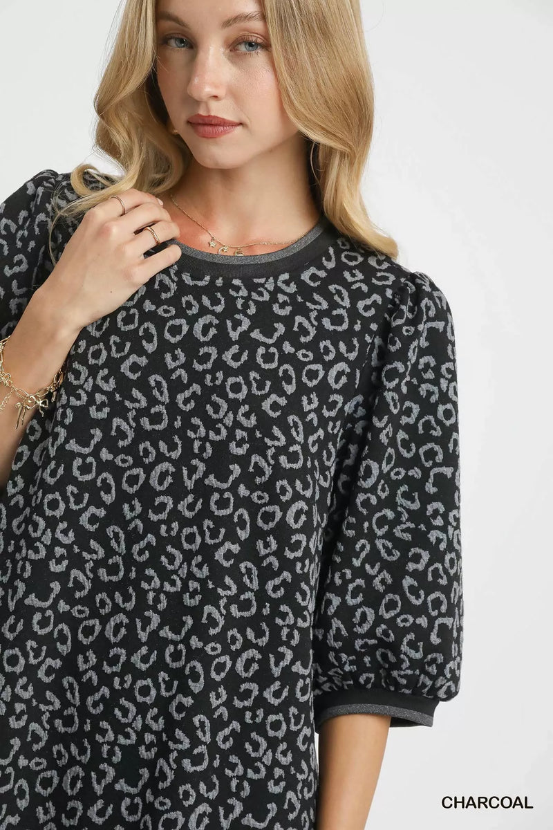 Leopard Print Jacquard Dress