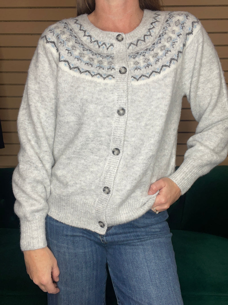 Fairisle Button Up Cardi- 2 Colors