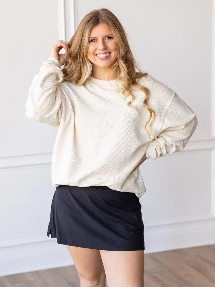 Corded Crew Sweatshirt- Mutiple Colors!