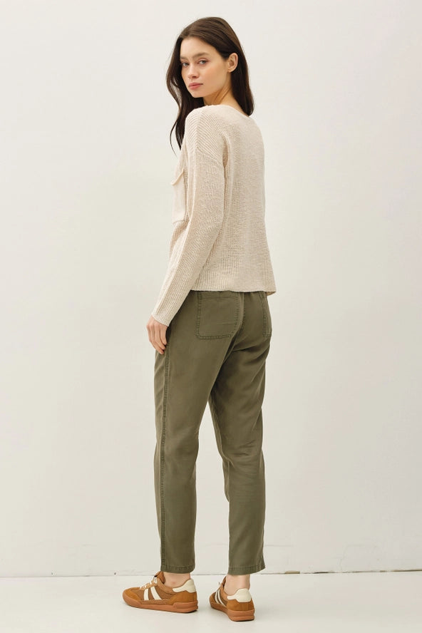 Lightweight Knit Pocket Sweater- 3 Colors