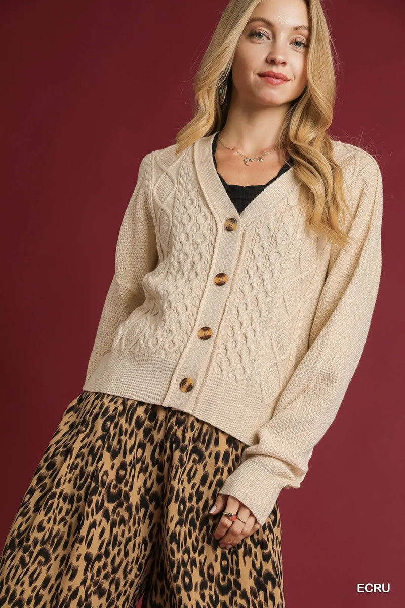 Chunky Cable Knit Cardi