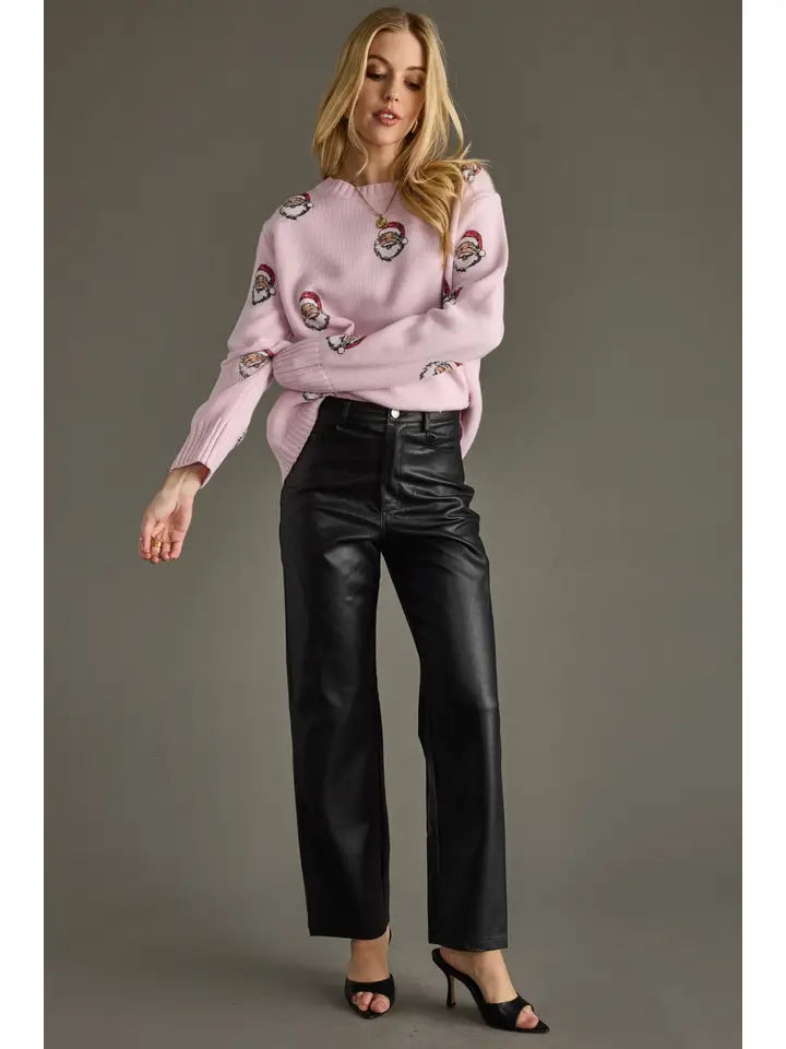 Light Pink Santa Sweater