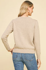 Button Detail Combo Sweater