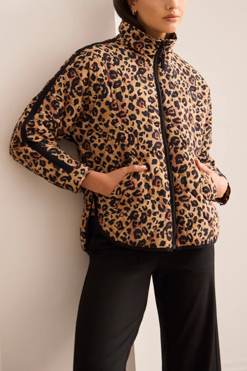 Tribal Animal Print Quilted Jacket