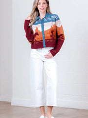 Western Cardigan- Blue Multi