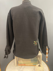 Kunky's Hand-Painted Black Fall Floral Pullover