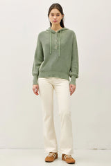 Lightweight Knit Hooded Henley- 2 Colors
