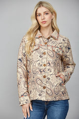 FATE Fall Paisley Print Shacket