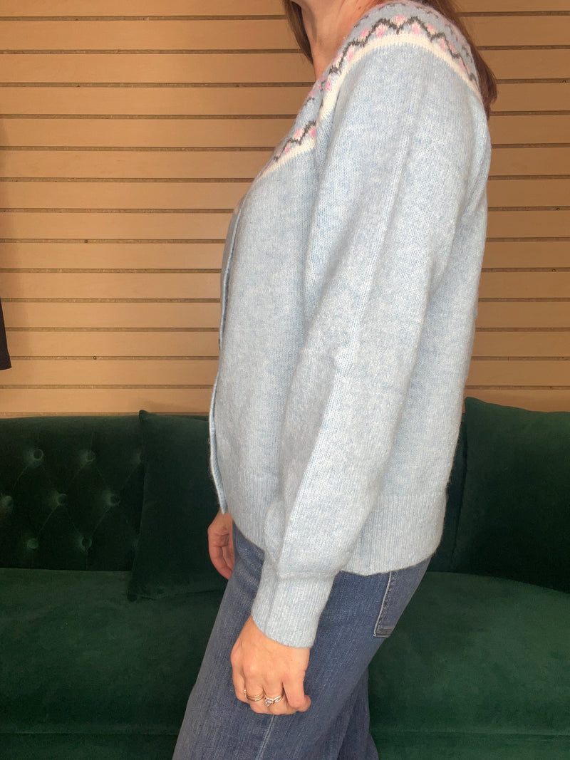 Fairisle Button Up Cardi- 2 Colors