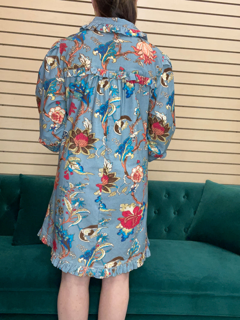 Uncle Frank Floral Corduroy Swing Dress