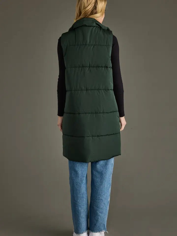 Long Puffer Vest- Multiple Colors