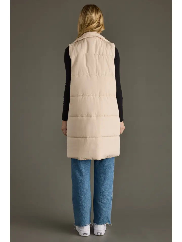 Long Puffer Vest- Multiple Colors