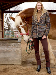 Charlie B. Autumn Chevron Tweed Blazer