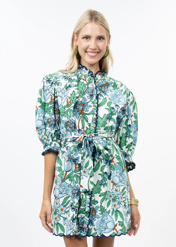 Uncle Frank Scallop Front Floral Dress Uncle Frank Scallop Front Floral Dress