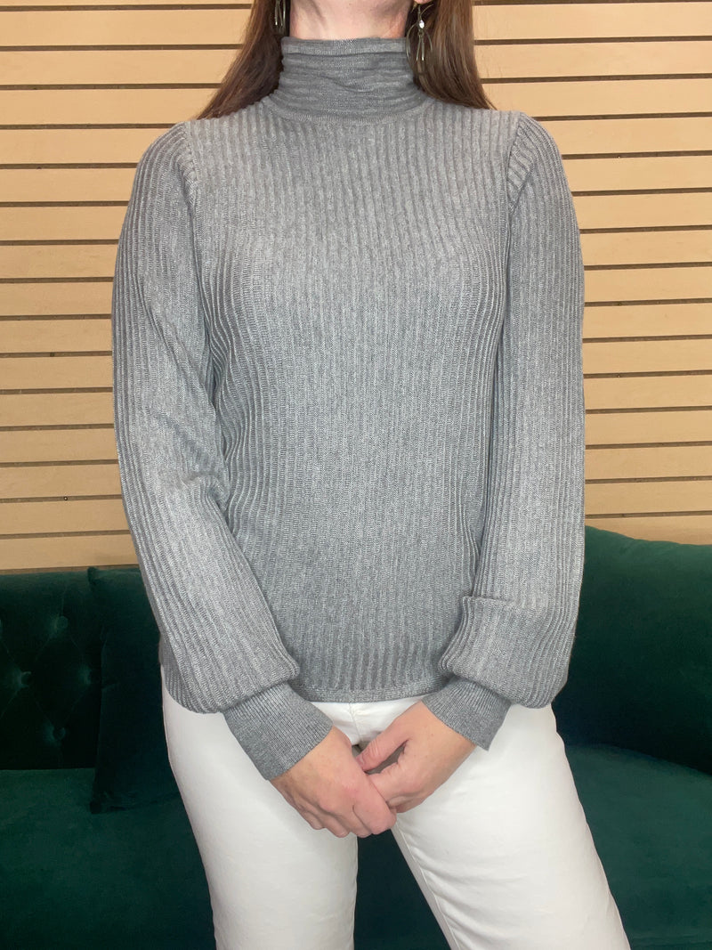 Ribbed Ottoman Mock Neck- Multiple Colors