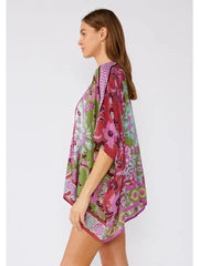 Floral Border Kimono