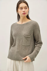 Lightweight Knit Pocket Sweater- 3 Colors