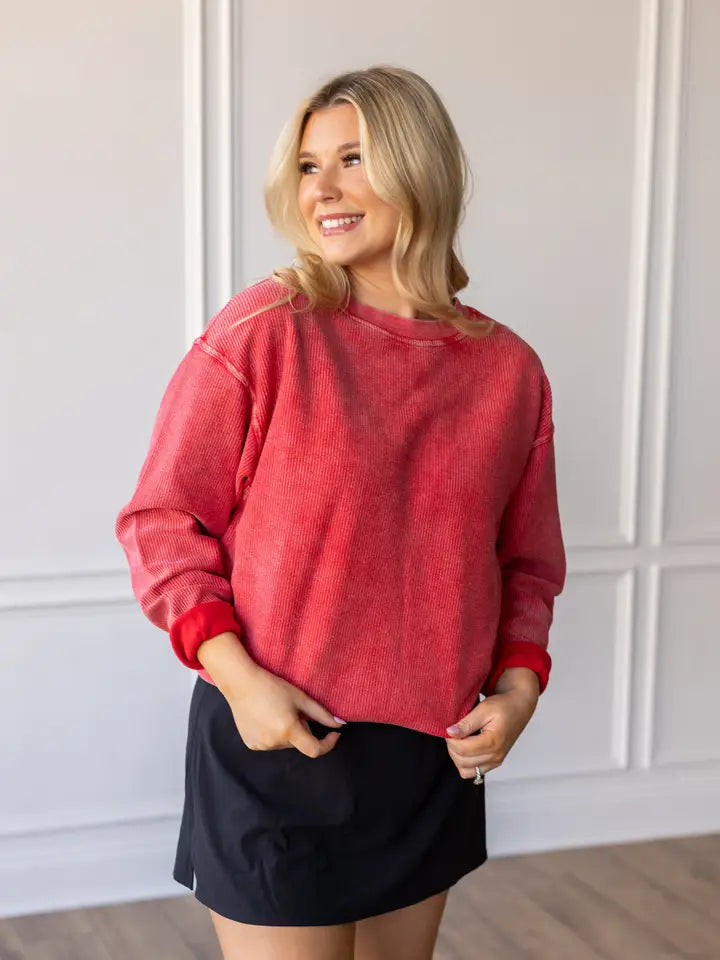 Corded Crew Sweatshirt- Mutiple Colors!