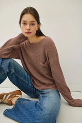 Lightweight Knit Pocket Sweater- 3 Colors
