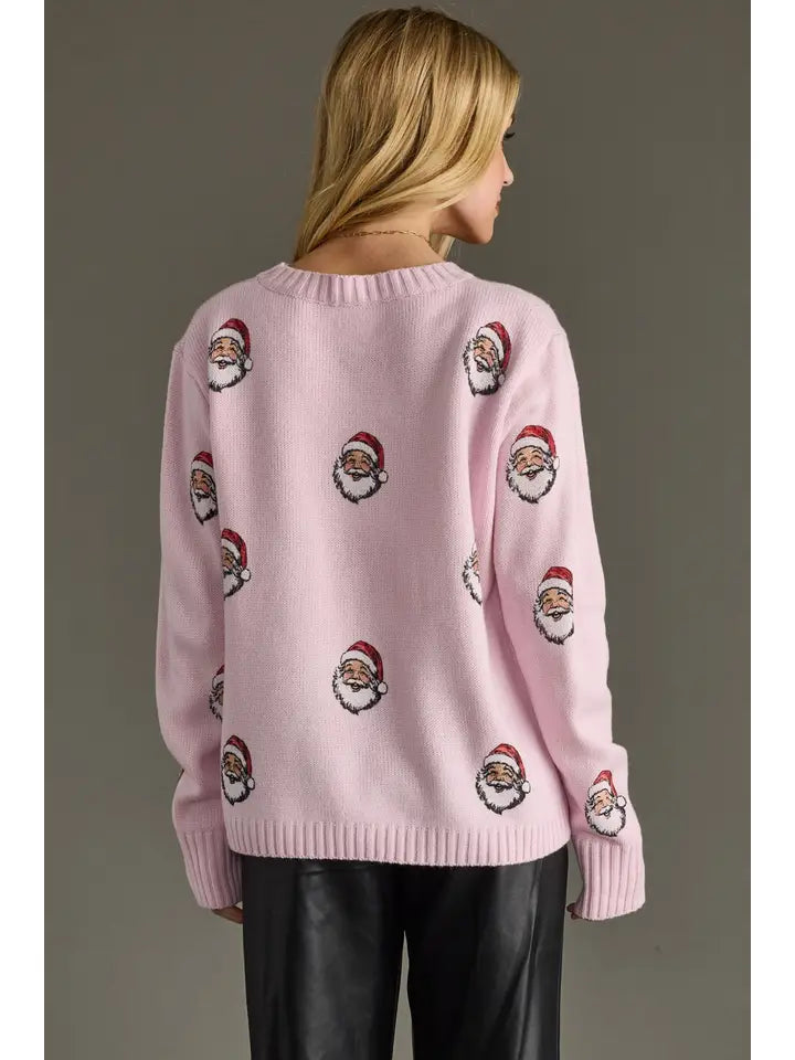 Light Pink Santa Sweater