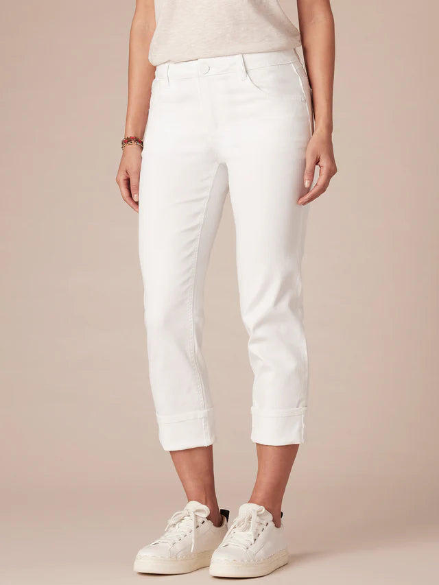 Democracy White Cropped Girlfriend Jean