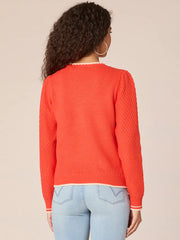 Democracy Mixed Stitch Sweater- Poppy Red