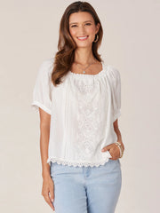 Democracy Embellished Scallop Top