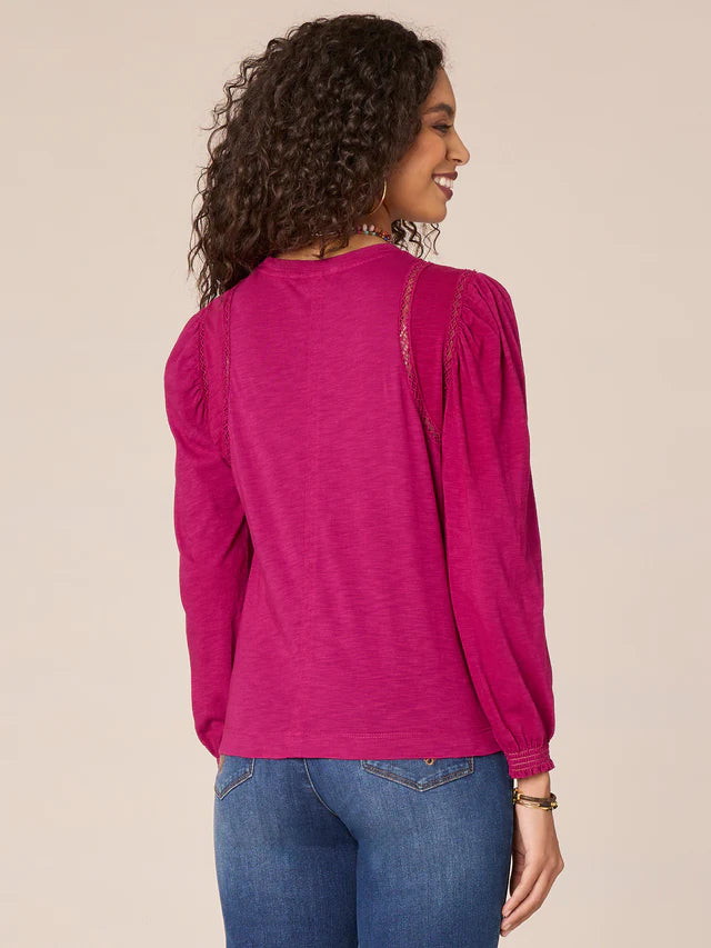Democracy Crochet Detail Long Sleeve- 3 Colors