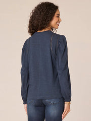 Democracy Crochet Detail Long Sleeve- 3 Colors