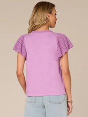 Democracy Crochet Flutter Sleeve Top- 2 Colors!