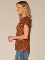 Democracy Print V-Neck Tee