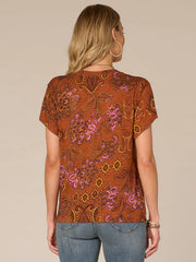 Democracy Print V-Neck Tee