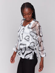 Charlie B. Printed Fishnet Sweater- 3 Prints!