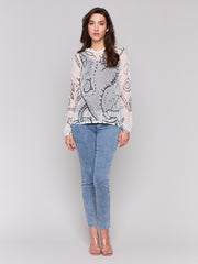 Charlie B. Print Fishnet Hoodie- 2 Colors