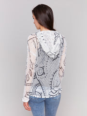 Charlie B. Print Fishnet Hoodie- 2 Colors