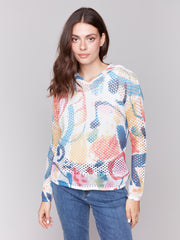 Charlie B. Print Fishnet Hoodie- 2 Colors