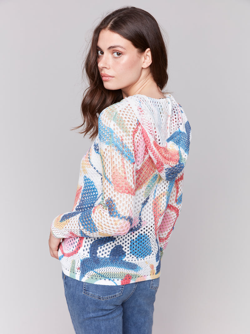Charlie B. Print Fishnet Hoodie- 2 Colors