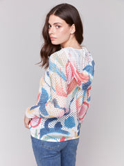Charlie B. Print Fishnet Hoodie- 2 Colors