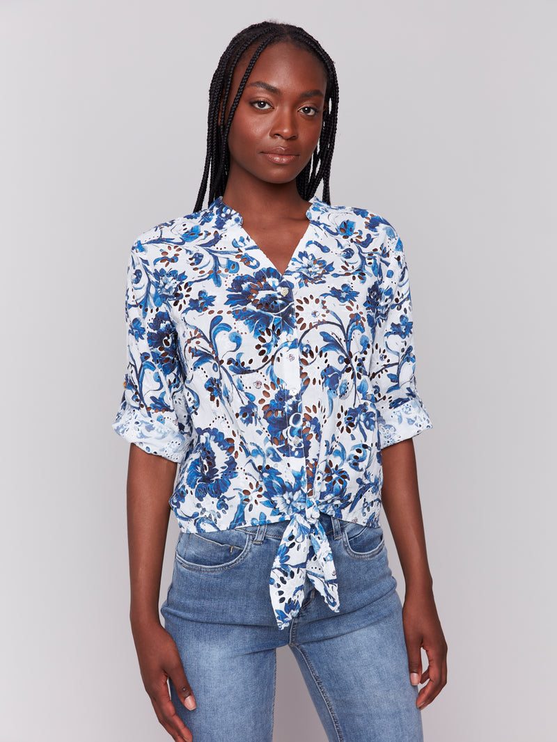 Delphinium Eyelet Top