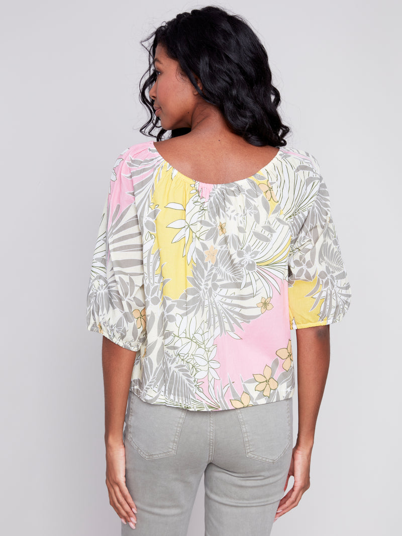 Charlie B. Off Shoulder Cotton Blouse- 3 Prints!