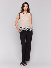 Floral Border Crochet Tank