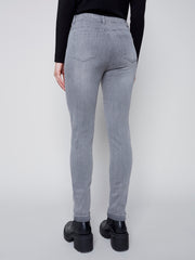 Charlie B. Cuffed Slim Leg Jeans- Grey