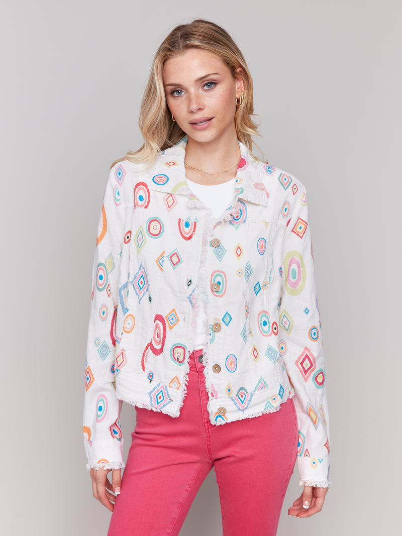 Charlie B. Print Linen Jacket- 3 Prints