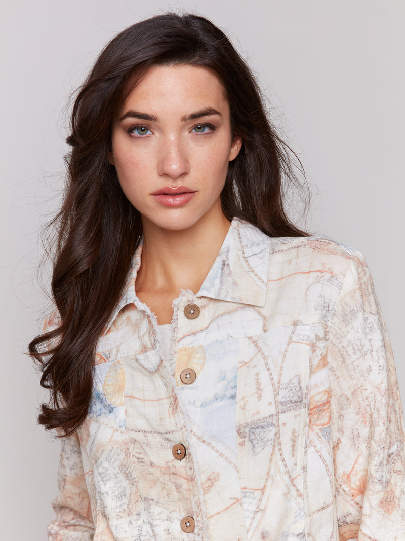 Charlie B. Print Linen Jacket- 3 Prints